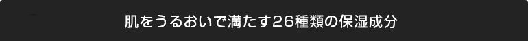 肌をうるおいで満たす26種類の保湿成分