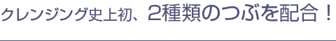 クレンジング史上初、2種類のつぶを配合！