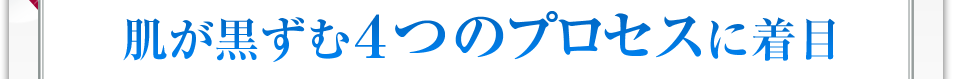 肌が黒ずむ４つのプロセスに着目