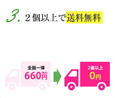 全国一律660円(税込)→2個以上で送料無料